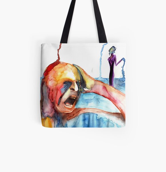 Happiness and Self-destruction All Over Print Tote Bag