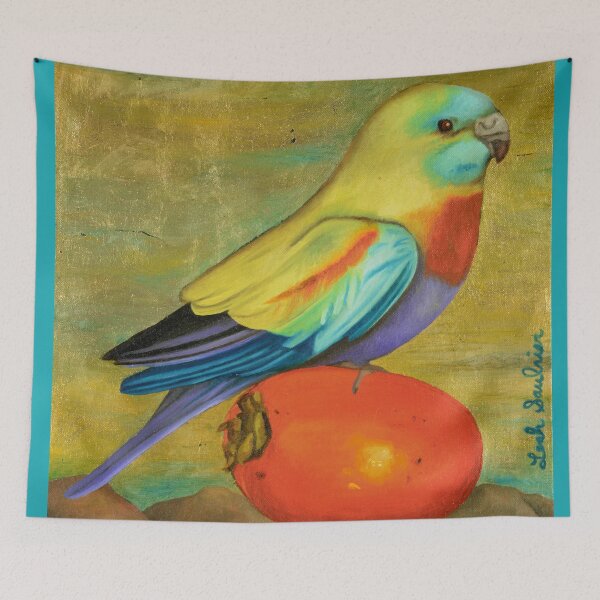 Item preview, Parakeet On A Persimmon designed and sold by LeahSaulnier.