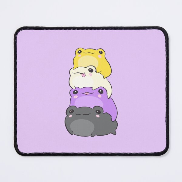 Item preview, Cute Nonbinary Pride Frog Pile: A Kawaii Aesthetic in Subtle Enby NB Flag Colors designed and sold by MinistryOfFrogs.