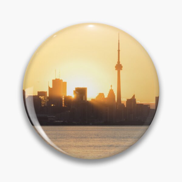 Item preview, Golden Glow - Sun Rising Behind Toronto Skyline designed and sold by Georgia Mizuleva.