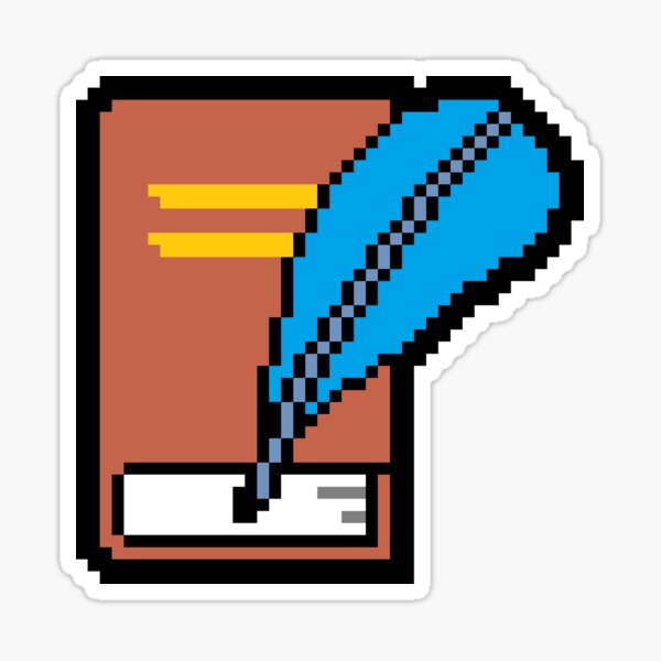 Pixel Art Book & Quill Sticker