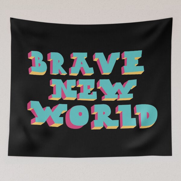 Aperçu de l'œuvre Brave New World - Huxley! Citations politiques et critiques. art de la typographie. créée et vendue par Boogosh.