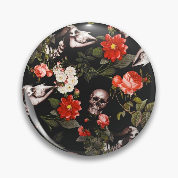 Item preview, Skull and Floral Pattern designed and sold by Burcu Korkmazyurek.