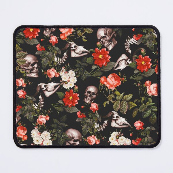 Item preview, Skull and Floral Pattern designed and sold by Burcu Korkmazyurek.