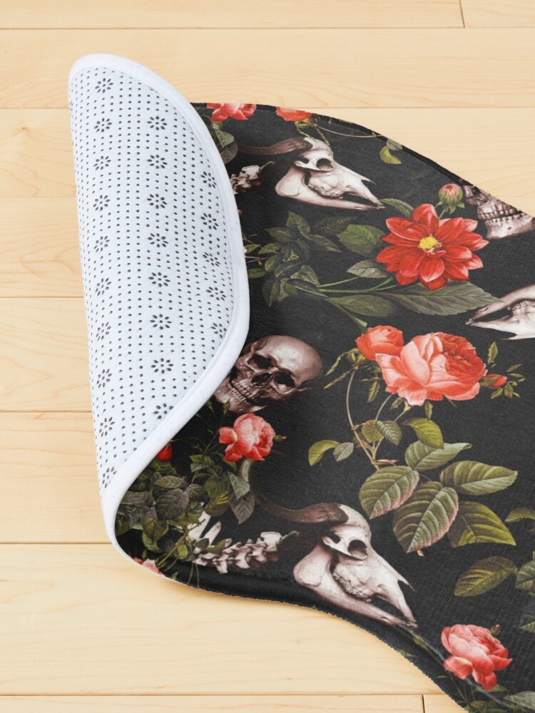 Alternate view of Skull and Floral Pattern Pet Mat