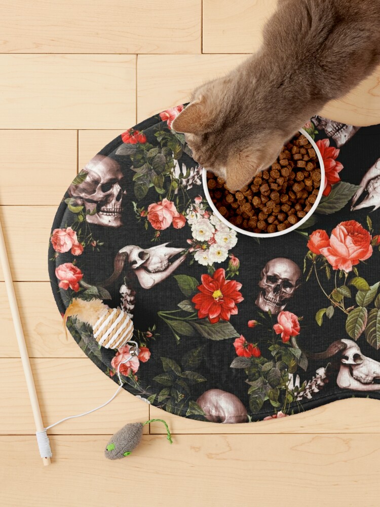 Alternate view of Skull and Floral Pattern Pet Mat
