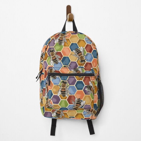 Item preview, Honey Bees on Rainbow Honeycomb by BeeFoxTree designed and sold by BeeFoxTree.
