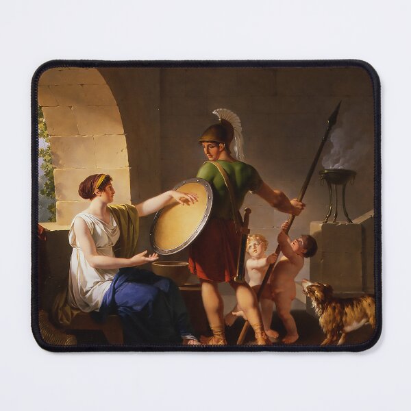 Item preview, The spartan mother and the warrior shield designed and sold by ClassicalGreece.