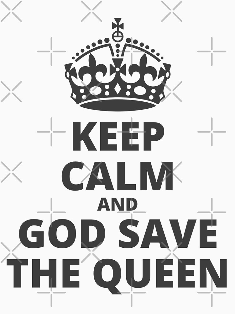 Queen's Platinum Jubilee, 1952-2022, Keep Calm and God Save the Queen, Black by milldogstation