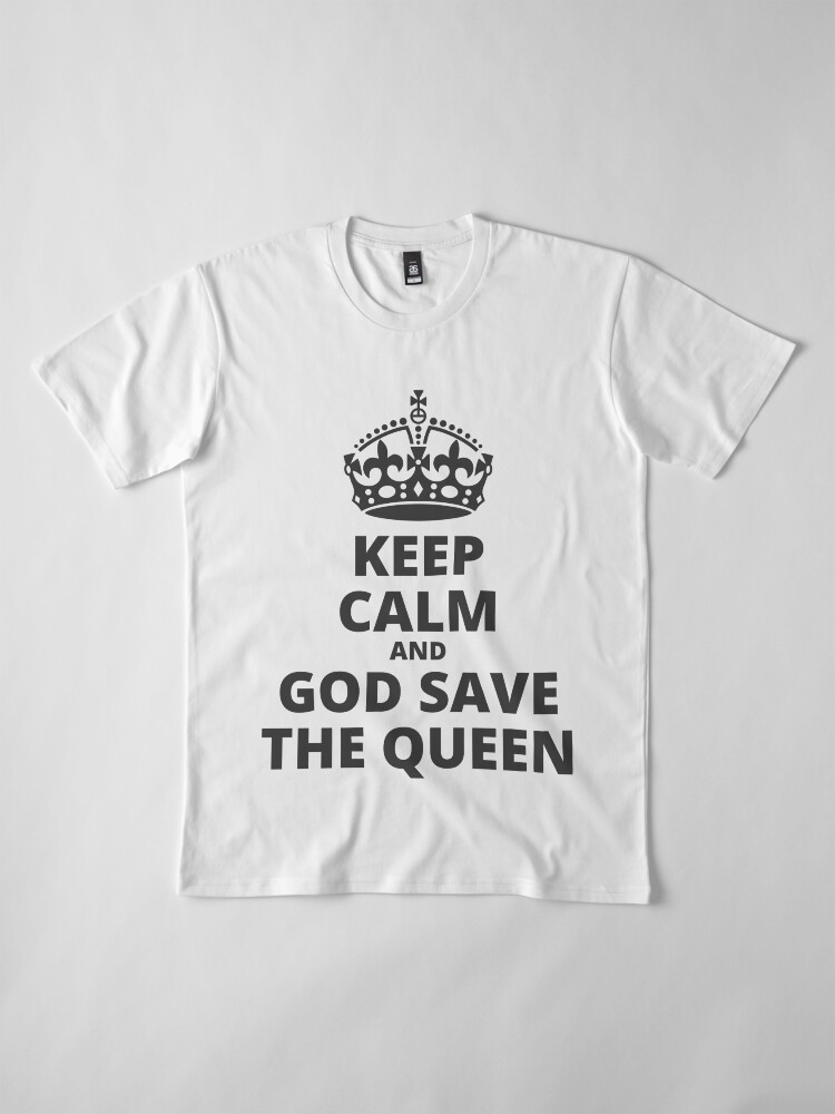 Alternate view of Queen's Platinum Jubilee, 1952-2022, Keep Calm and God Save the Queen, Black Premium T-Shirt