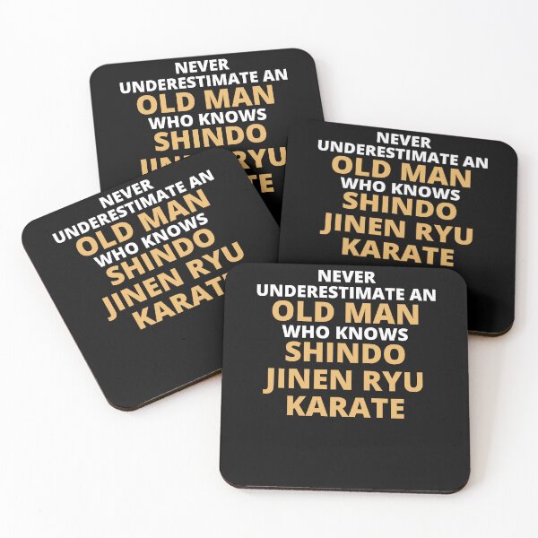 Aperçu de l'œuvre Never Underestimate An Old Man Who Knows Shindo Jinen Ryu Karate créée et vendue par clickmostro.