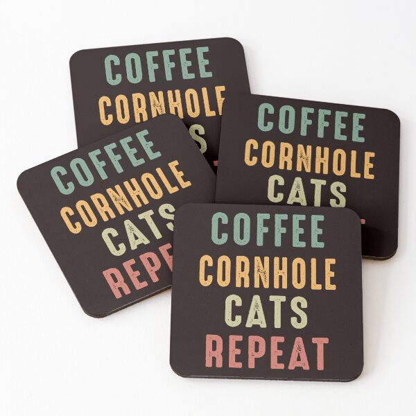 Item preview, Coffee Cornhole Cats Repeat, Funny Cornhole Design, Cornhole Quote  designed and sold by Aerial Addicts.