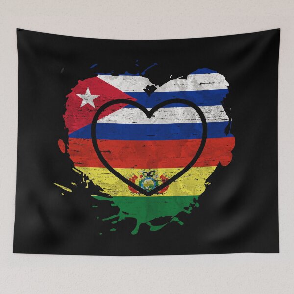 Item preview, Cuban Bolivian Heart Bolivia y Cuba Amor designed and sold by Dubbra.