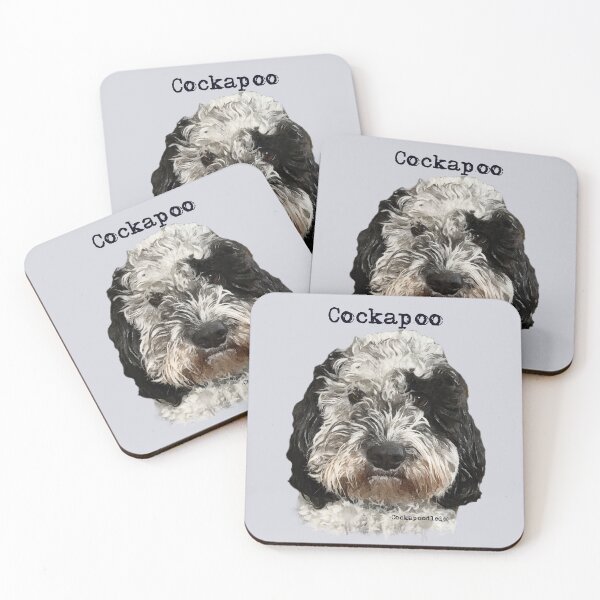 Item preview, Black and White Cockapoo Dog  designed and sold by Happy Dog Doodles.