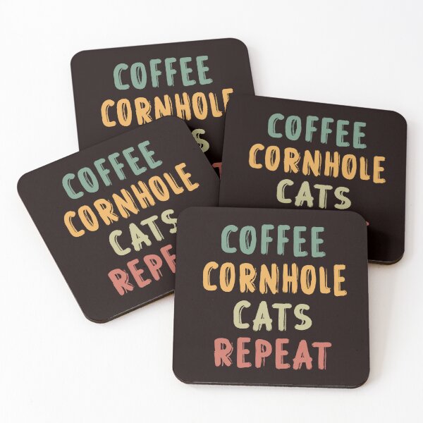 Item preview, Coffee Cornhole Cats Repeat, Funny Cornhole Design, Cornhole Quote  designed and sold by Aerial Addicts.