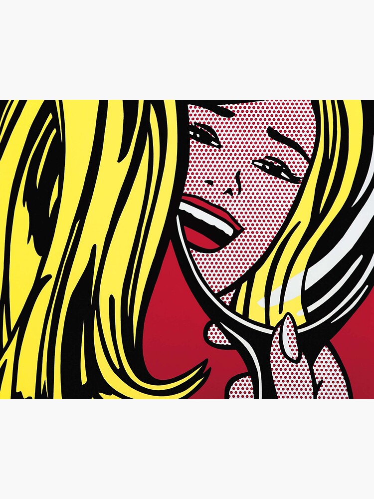 "Girl With Mirror Art Print Of Roy Lichtenstein" Sticker For Sale By ...