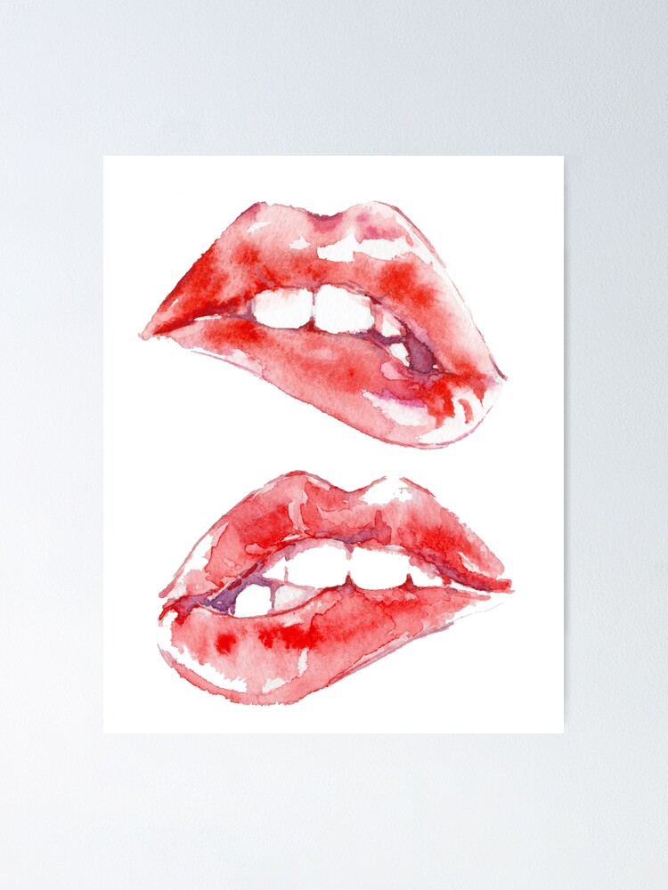 Alternate view of Biting Lips Poster