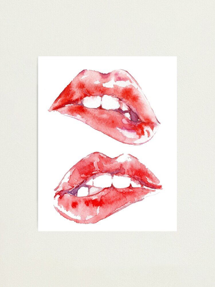Alternate view of Biting Lips Photographic Print