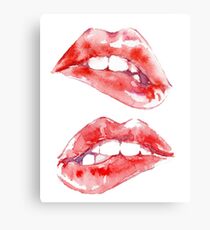 Beißende Lippen Leinwanddruck
