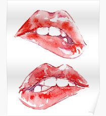 Biting Lips Poster