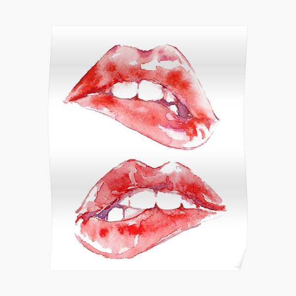 Neon Lips Poster Red Lip Pop Culture Dripping Print Home Decor