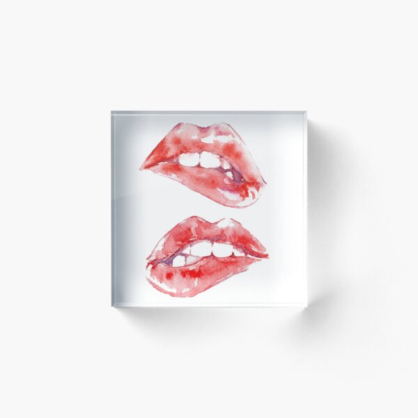 Biting Lips Acrylic Block