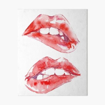 Biting Lips Art Board Print
