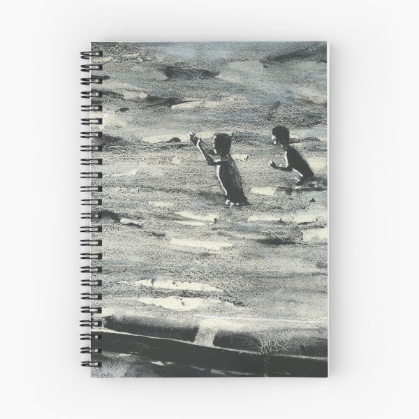 Item preview, Children playing in the Mekong River- Laos.  Monochromatic watercolor painting designed and sold by rfoxphoto.