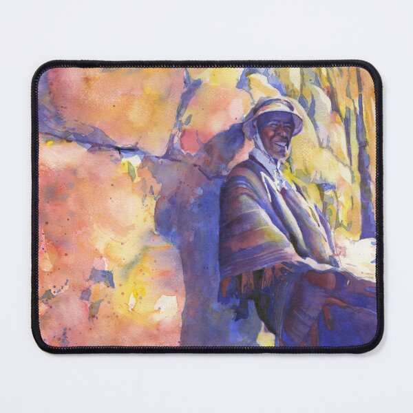 Item preview, Quechua man in traditional garb in the Sacred Vallley, Peru. Watercolor painting designed and sold by rfoxphoto.