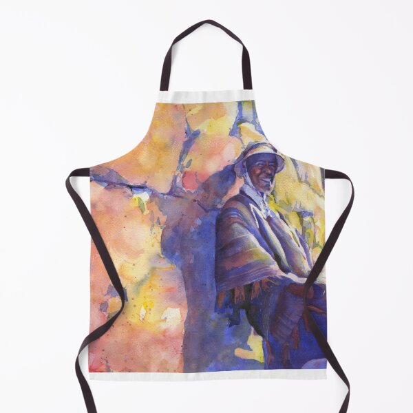 Item preview, Quechua man in traditional garb in the Sacred Vallley, Peru. Watercolor painting designed and sold by rfoxphoto.