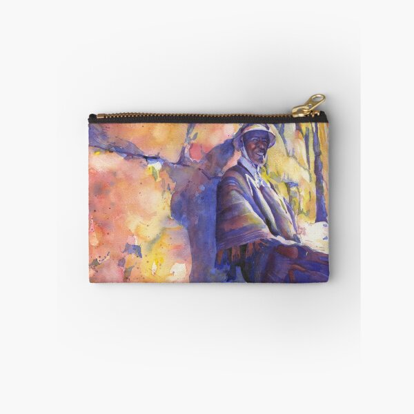 Item preview, Quechua man in traditional garb in the Sacred Vallley, Peru.  Watercolor painting designed and sold by rfoxphoto.