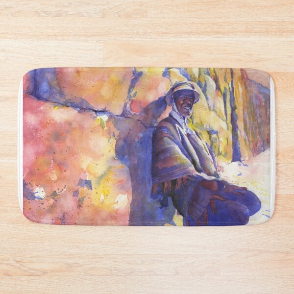Item preview, Quechua man in traditional garb in the Sacred Vallley, Peru.  Watercolor painting designed and sold by rfoxphoto.