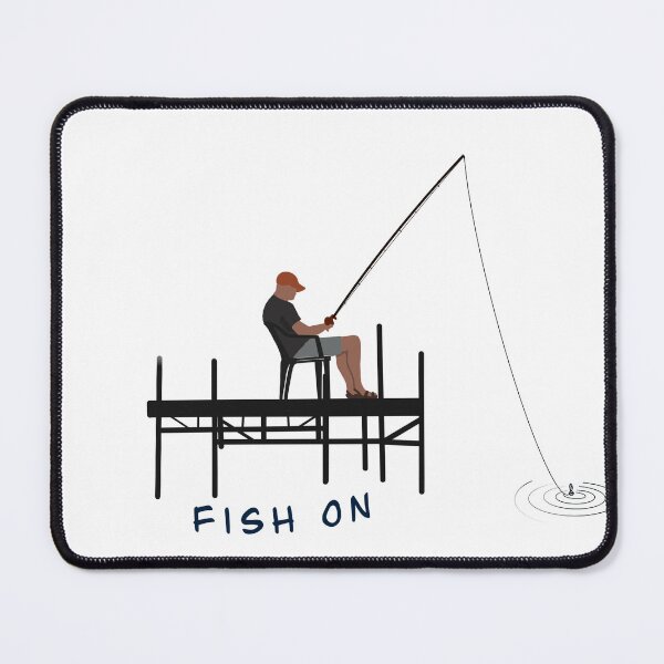 Item preview, Fish On Design with fisherman on a Dock designed and sold by rachel-pal.