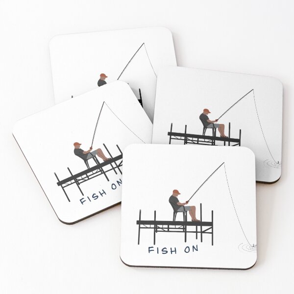 Item preview, Fish On Design with fisherman on a Dock designed and sold by rachel-pal.