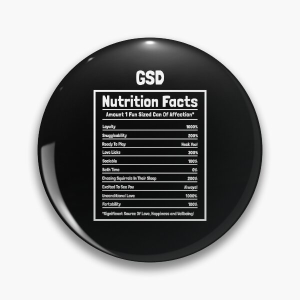 Item preview, GSD Nutrition Facts Funny Dog Gift designed and sold by Guarddogdrive.