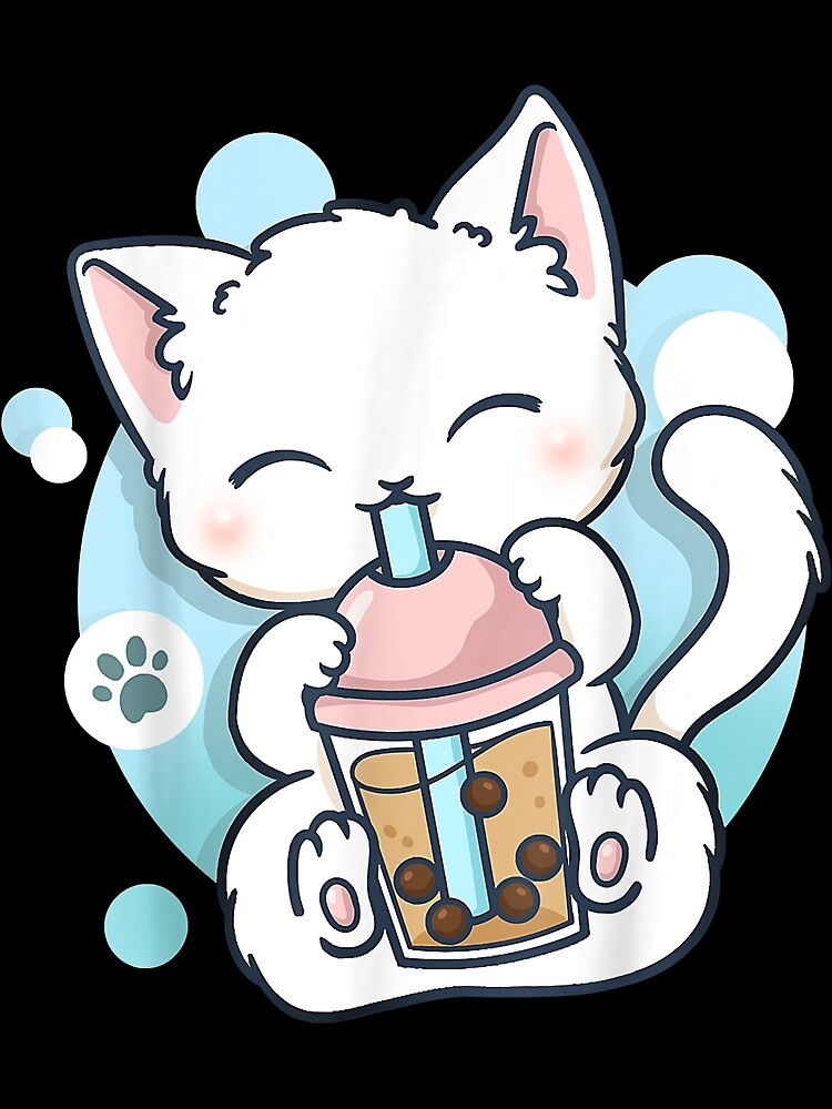 Cat Boba Tea Bubble Tea Anime Kawaii Neko Photographic Print For Sale