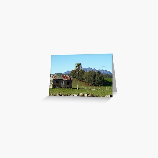 at Wilmot, with Mt Roland majestically in the background Greeting Card
