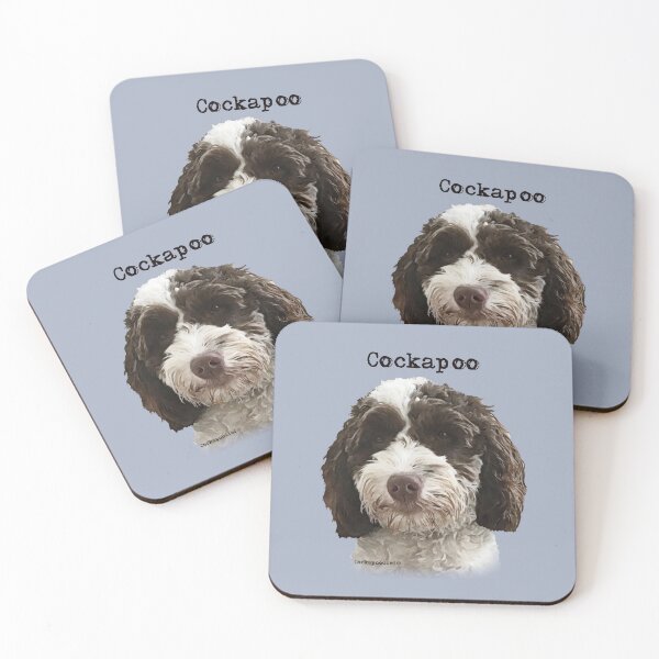 Item preview, Brown and White Cockapoo Dog  designed and sold by Happy Dog Doodles.