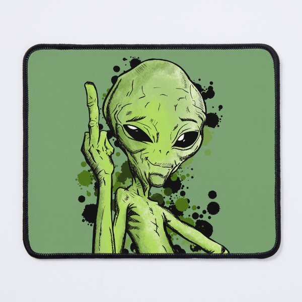 Item preview, Alien middle finger Fuck Off illustration designed and sold by RAWWR.