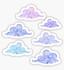 funny clouds watercolor Sticker