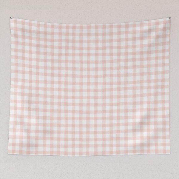 Item preview, Hand Drawn Gingham - Peach and White designed and sold by PeachyLitchi.