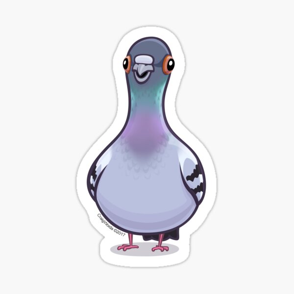 Funky Little Pigeon Sticker for Sale by sillysellsstuff