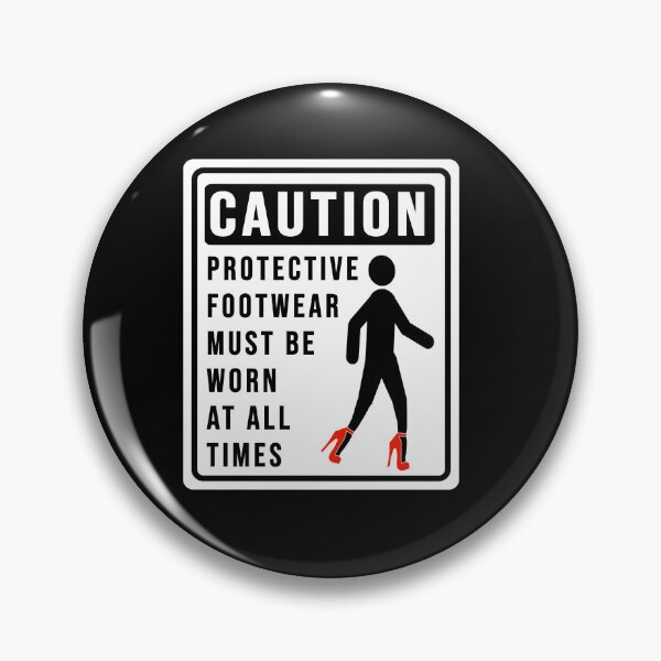 Item preview, Funny caution on using protective footwear construction phrase  designed and sold by DisenyosDeMike.