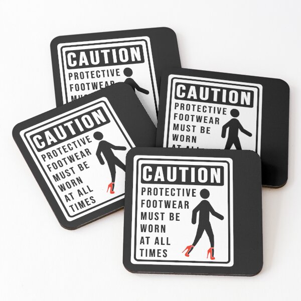 Item preview, Funny caution on using protective footwear construction phrase  designed and sold by DisenyosDeMike.