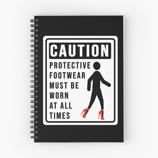Item preview, Funny caution on using protective footwear construction phrase  designed and sold by DisenyosDeMike.