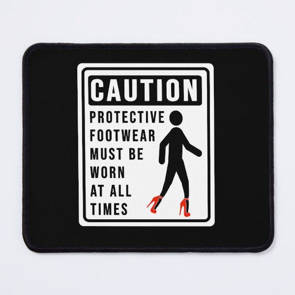 Item preview, Funny caution on using protective footwear construction phrase  designed and sold by DisenyosDeMike.