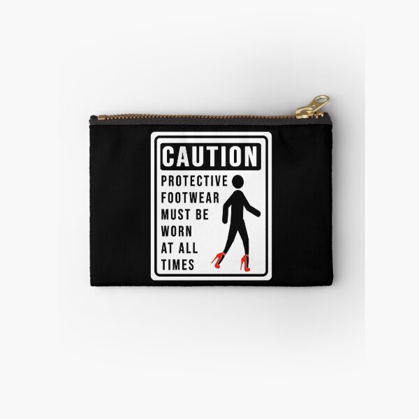 Item preview, Funny caution on using protective footwear construction phrase  designed and sold by DisenyosDeMike.