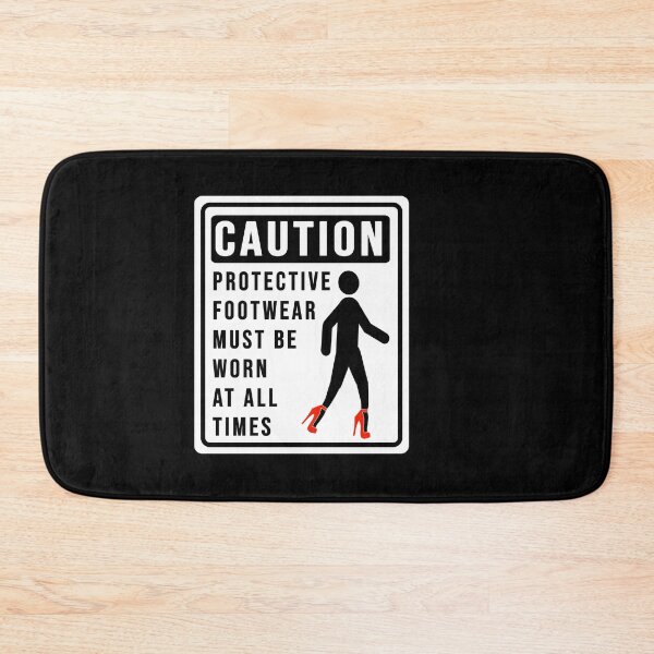 Item preview, Funny caution on using protective footwear construction phrase  designed and sold by DisenyosDeMike.