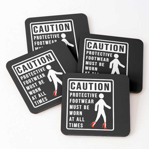 Item preview, Funny caution on using protective footwear construction phrase  designed and sold by DisenyosDeMike.