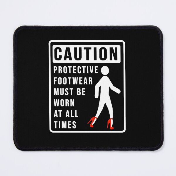 Item preview, Funny caution on using protective footwear construction phrase  designed and sold by DisenyosDeMike.